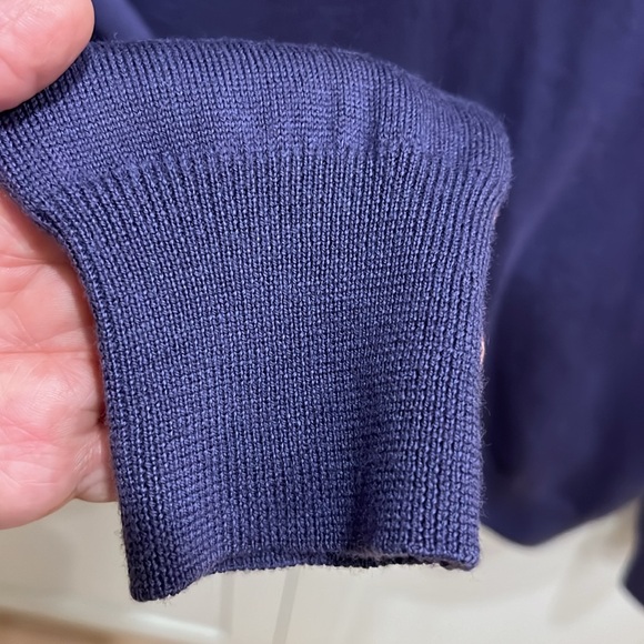 EUC Versace Collection fine 100% wool v neck purple long sleeve sweater - Picture 6 of 12